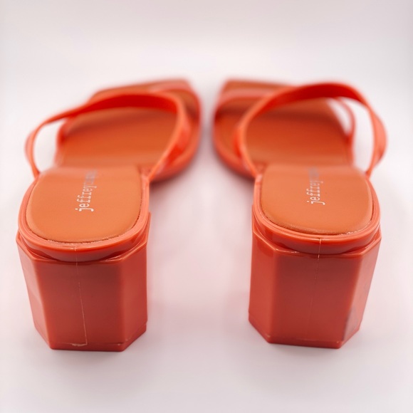 NWOB Women’s Jeffrey Campbell Jamm-3 Jelly High Heel Slide Sandals Peach Pink - Picture 10 of 10